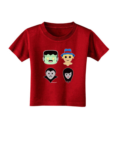 Cute Pixel Monsters Toddler T-Shirt Dark-Toddler T-Shirt-TooLoud-Red-2T-Davson Sales