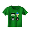 Cute Pixel Monsters Toddler T-Shirt Dark-Toddler T-Shirt-TooLoud-Clover-Green-2T-Davson Sales