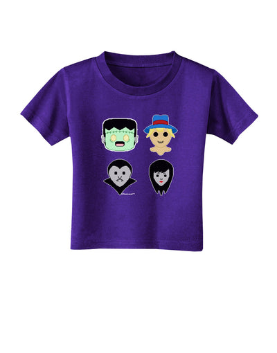 Cute Pixel Monsters Toddler T-Shirt Dark-Toddler T-Shirt-TooLoud-Purple-2T-Davson Sales