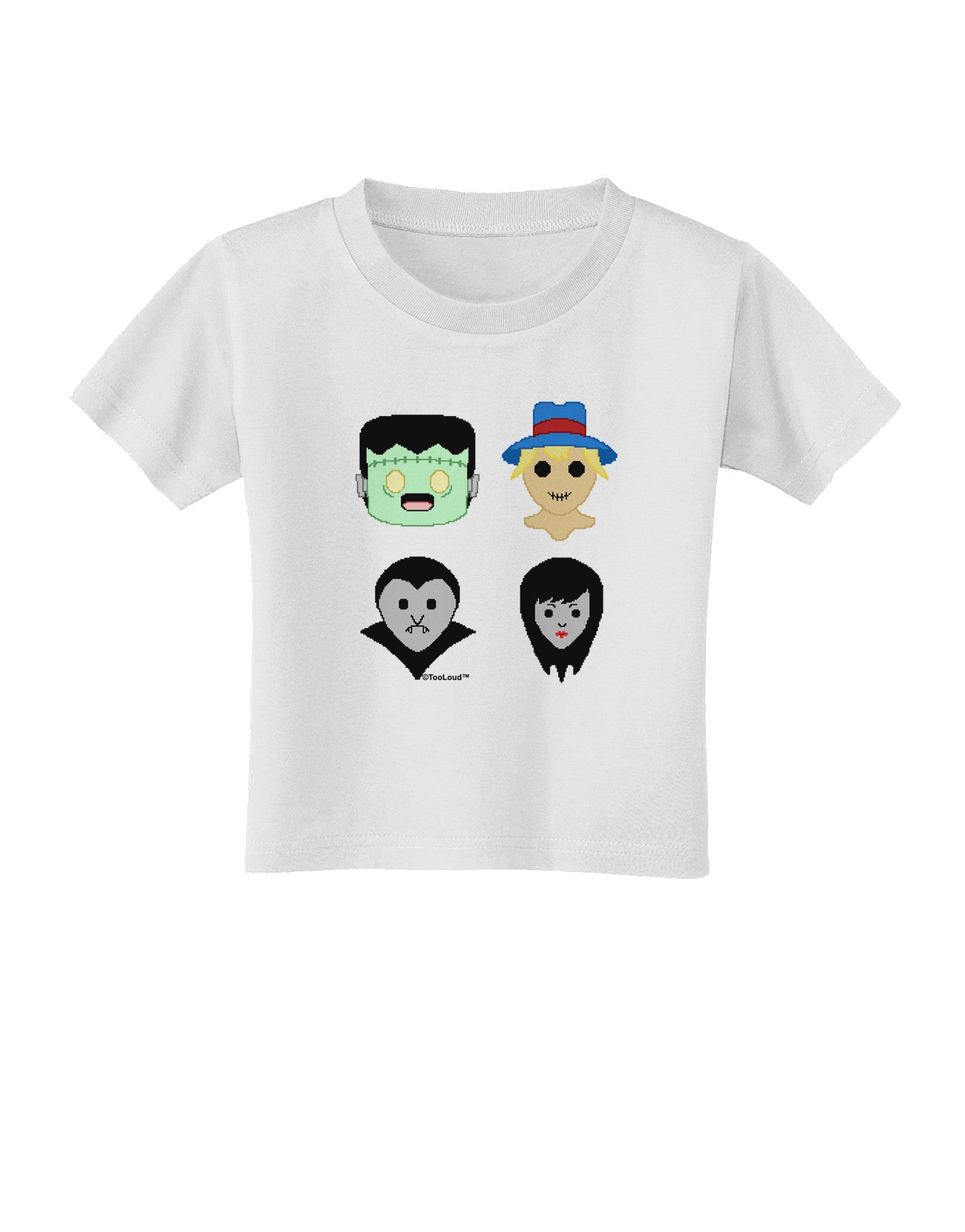 Cute Pixel Monsters Toddler T-Shirt-Toddler T-Shirt-TooLoud-White-2T-Davson Sales