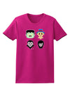 Cute Pixel Monsters Womens Dark T-Shirt-TooLoud-Hot-Pink-Small-Davson Sales