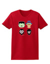 Cute Pixel Monsters Womens Dark T-Shirt-TooLoud-Red-X-Small-Davson Sales