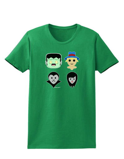 Cute Pixel Monsters Womens Dark T-Shirt-TooLoud-Kelly-Green-X-Small-Davson Sales