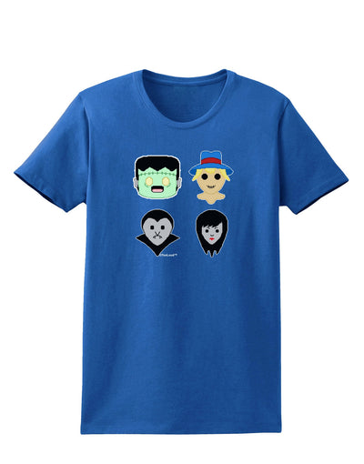 Cute Pixel Monsters Womens Dark T-Shirt-TooLoud-Royal-Blue-X-Small-Davson Sales