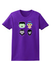 Cute Pixel Monsters Womens Dark T-Shirt-TooLoud-Purple-X-Small-Davson Sales