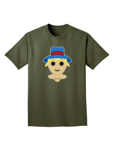 Cute Pixel Scarecrow Adult Dark T-Shirt-Mens T-Shirt-TooLoud-Military-Green-Small-Davson Sales