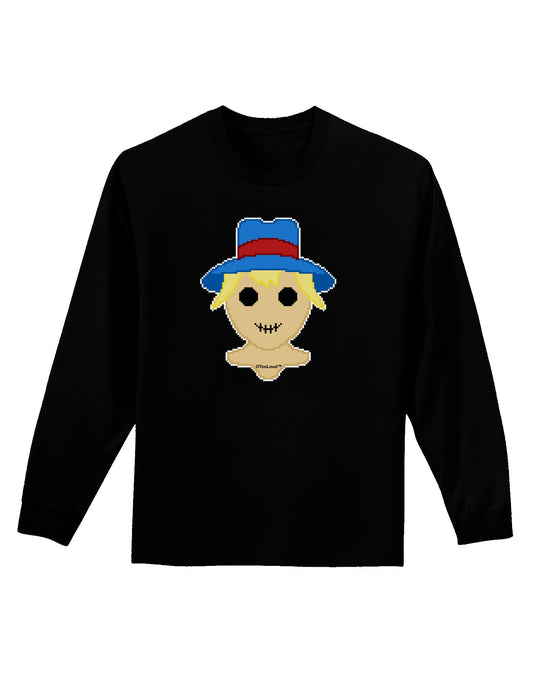 Cute Pixel Scarecrow Adult Long Sleeve Dark T-Shirt-TooLoud-Black-Small-Davson Sales