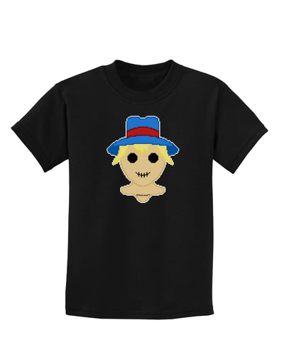 Cute Pixel Scarecrow Childrens Dark T-Shirt-Childrens T-Shirt-TooLoud-Black-X-Small-Davson Sales