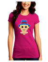 Cute Pixel Scarecrow Juniors Crew Dark T-Shirt-T-Shirts Juniors Tops-TooLoud-Hot-Pink-Juniors Fitted Small-Davson Sales