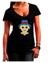 Cute Pixel Scarecrow Juniors V-Neck Dark T-Shirt-Womens V-Neck T-Shirts-TooLoud-Black-Juniors Fitted Small-Davson Sales