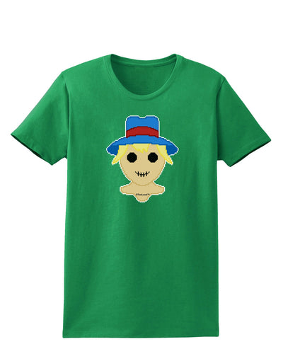 Cute Pixel Scarecrow Womens Dark T-Shirt-TooLoud-Kelly-Green-X-Small-Davson Sales