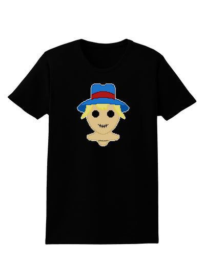 Cute Pixel Scarecrow Womens Dark T-Shirt-TooLoud-Black-X-Small-Davson Sales