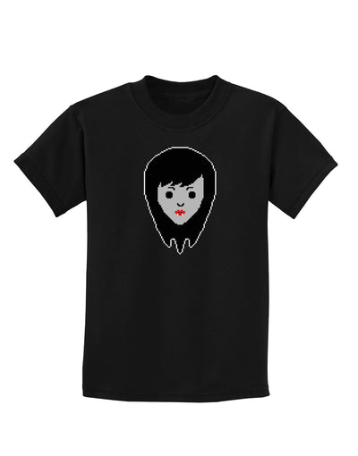 Cute Pixel Vampire Female Childrens Dark T-Shirt-Childrens T-Shirt-TooLoud-Black-X-Small-Davson Sales