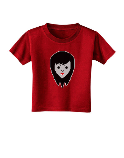 Cute Pixel Vampire Female Toddler T-Shirt Dark-Toddler T-Shirt-TooLoud-Red-2T-Davson Sales