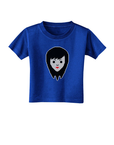 Cute Pixel Vampire Female Toddler T-Shirt Dark-Toddler T-Shirt-TooLoud-Royal-Blue-2T-Davson Sales