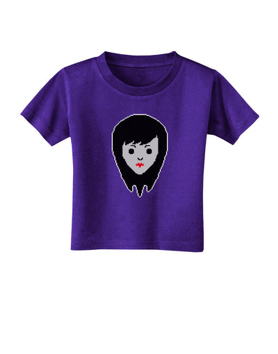 Cute Pixel Vampire Female Toddler T-Shirt Dark-Toddler T-Shirt-TooLoud-Purple-2T-Davson Sales