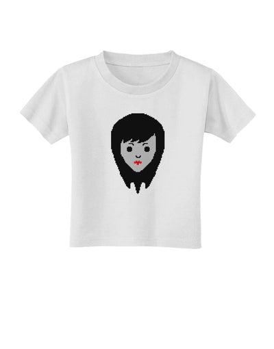 Cute Pixel Vampire Female Toddler T-Shirt-Toddler T-Shirt-TooLoud-White-2T-Davson Sales