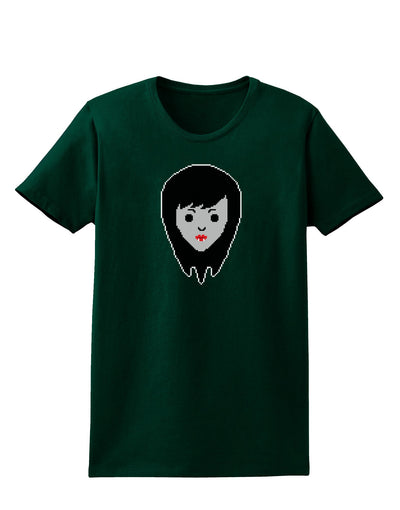 Cute Pixel Vampire Female Womens Dark T-Shirt-TooLoud-Forest-Green-Small-Davson Sales