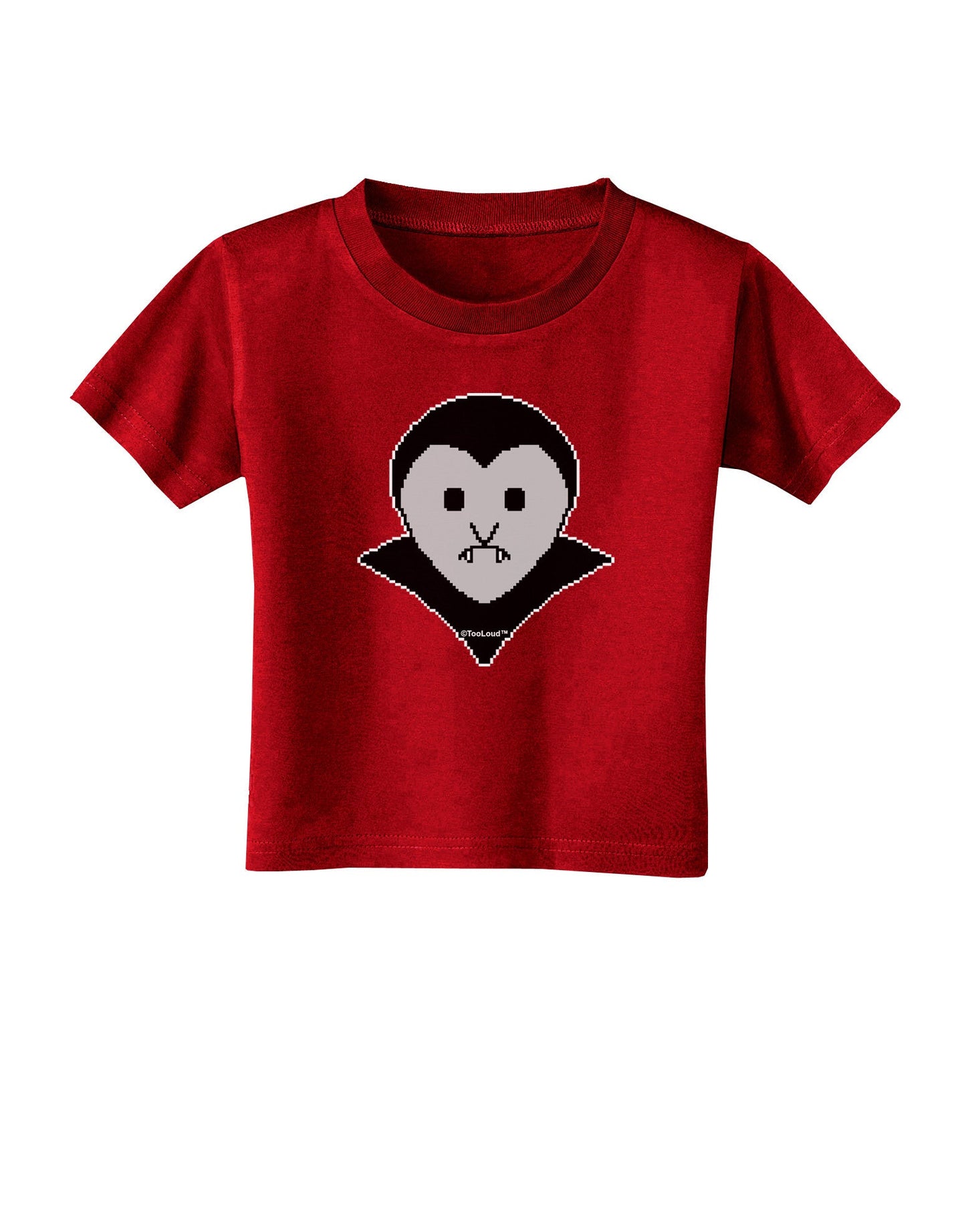 Cute Pixel Vampire Male Toddler T-Shirt Dark-Toddler T-Shirt-TooLoud-Red-2T-Davson Sales