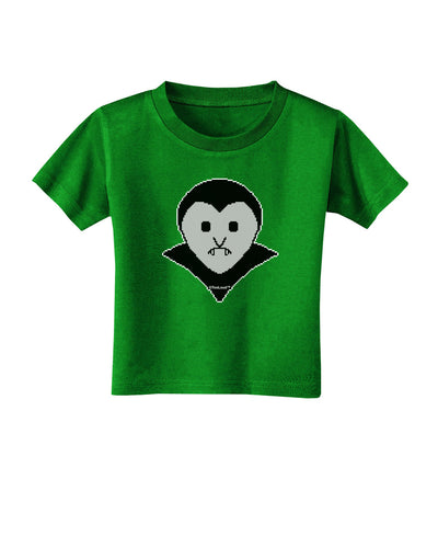 Cute Pixel Vampire Male Toddler T-Shirt Dark-Toddler T-Shirt-TooLoud-Clover-Green-2T-Davson Sales