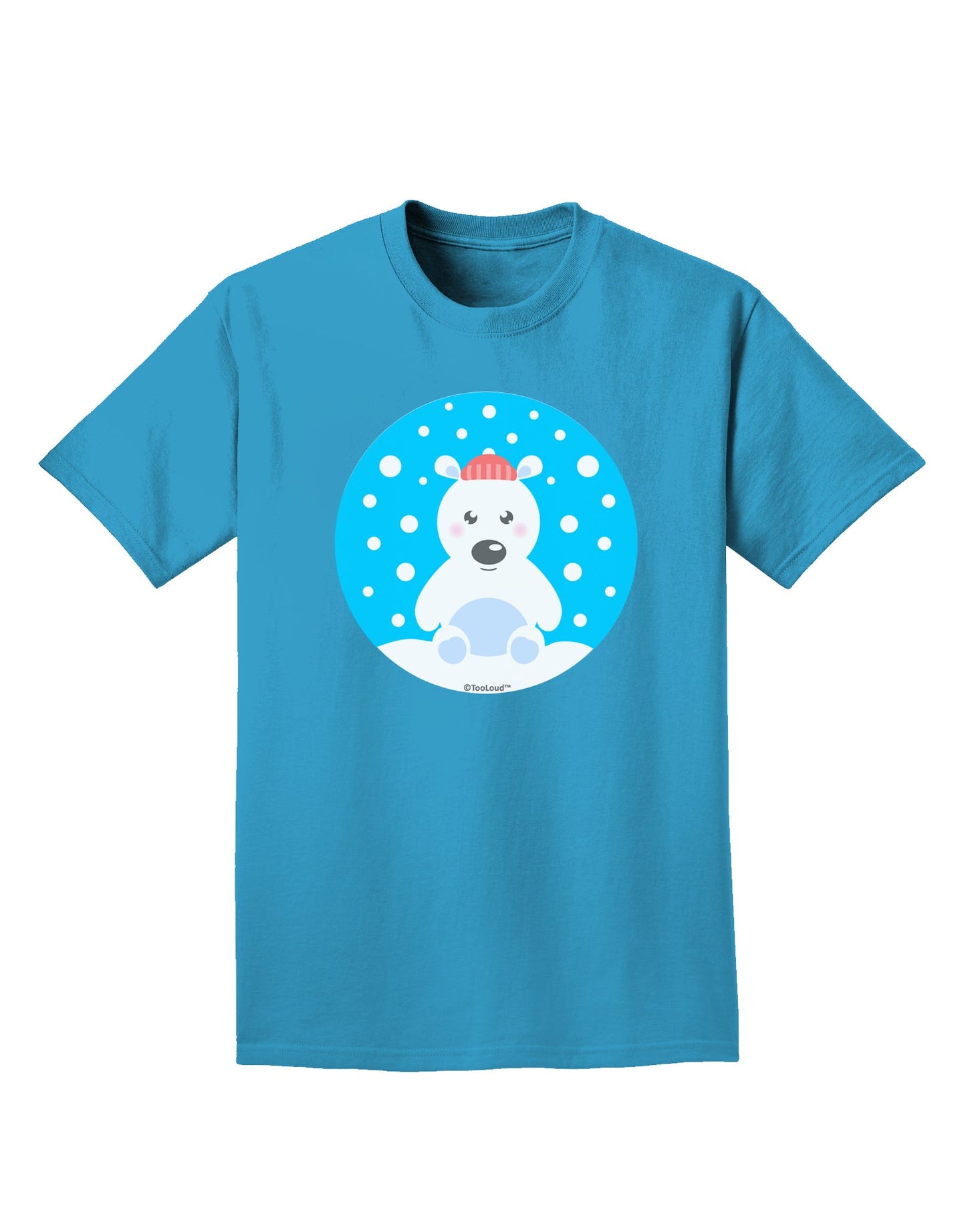 Cute Polar Bear - Christmas Adult Dark T-Shirt by TooLoud-Mens T-Shirt-TooLoud-Turquoise-Small-Davson Sales