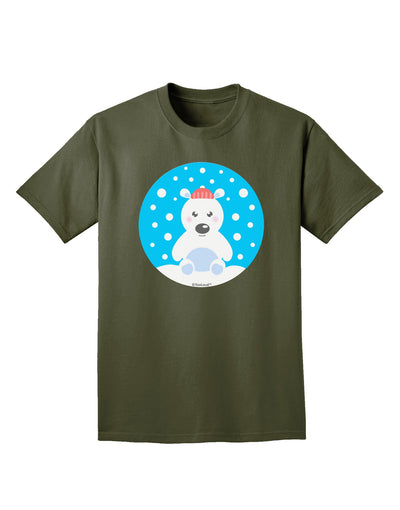 Cute Polar Bear - Christmas Adult Dark T-Shirt by TooLoud-Mens T-Shirt-TooLoud-Military-Green-Small-Davson Sales