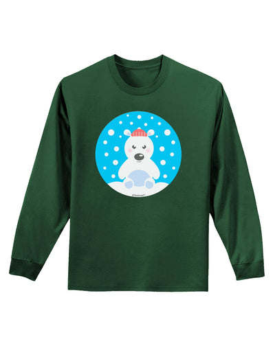 Cute Polar Bear - Christmas Adult Long Sleeve Dark T-Shirt by TooLoud-TooLoud-Dark-Green-Small-Davson Sales