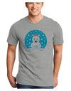 Cute Polar Bear - Christmas Adult V-Neck T-shirt by TooLoud-Mens V-Neck T-Shirt-TooLoud-HeatherGray-Small-Davson Sales