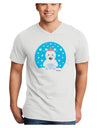 Cute Polar Bear - Christmas Adult V-Neck T-shirt by TooLoud-Mens V-Neck T-Shirt-TooLoud-White-Small-Davson Sales