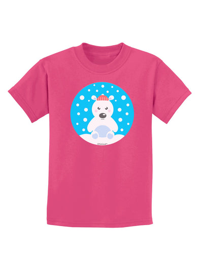 Cute Polar Bear - Christmas Childrens Dark T-Shirt by TooLoud-Childrens T-Shirt-TooLoud-Sangria-X-Small-Davson Sales