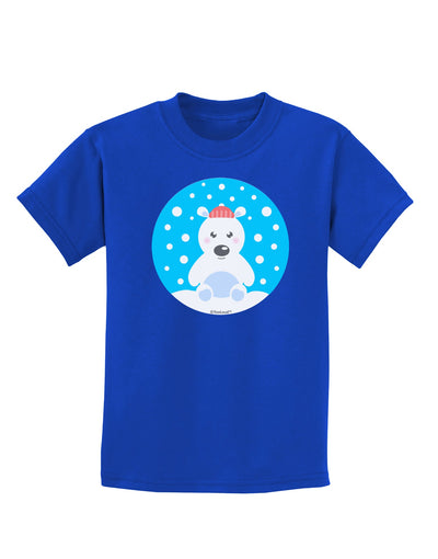 Cute Polar Bear - Christmas Childrens Dark T-Shirt by TooLoud-Childrens T-Shirt-TooLoud-Royal-Blue-X-Small-Davson Sales