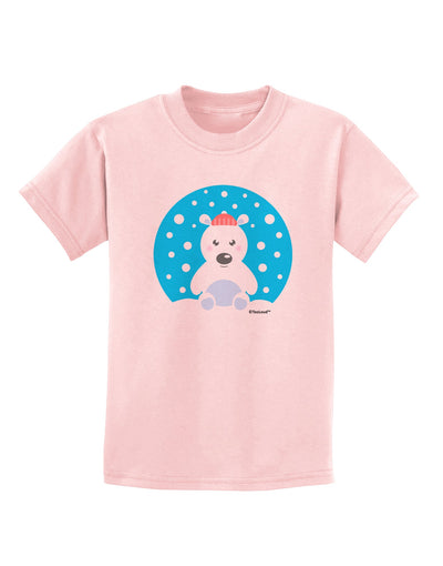 Cute Polar Bear - Christmas Childrens T-Shirt by TooLoud-Childrens T-Shirt-TooLoud-PalePink-X-Small-Davson Sales