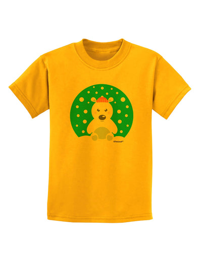 Cute Polar Bear - Christmas Childrens T-Shirt by TooLoud-Childrens T-Shirt-TooLoud-Gold-X-Small-Davson Sales