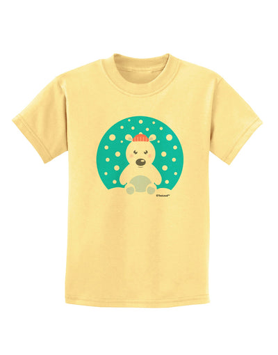 Cute Polar Bear - Christmas Childrens T-Shirt by TooLoud-Childrens T-Shirt-TooLoud-Daffodil-Yellow-X-Small-Davson Sales