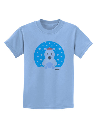 Cute Polar Bear - Christmas Childrens T-Shirt by TooLoud-Childrens T-Shirt-TooLoud-Light-Blue-X-Small-Davson Sales