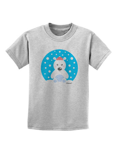 Cute Polar Bear - Christmas Childrens T-Shirt by TooLoud-Childrens T-Shirt-TooLoud-AshGray-X-Small-Davson Sales