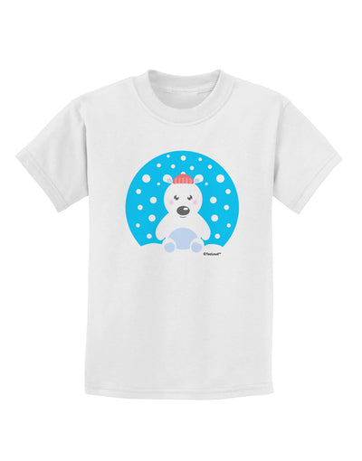 Cute Polar Bear - Christmas Childrens T-Shirt by TooLoud-Childrens T-Shirt-TooLoud-White-X-Small-Davson Sales