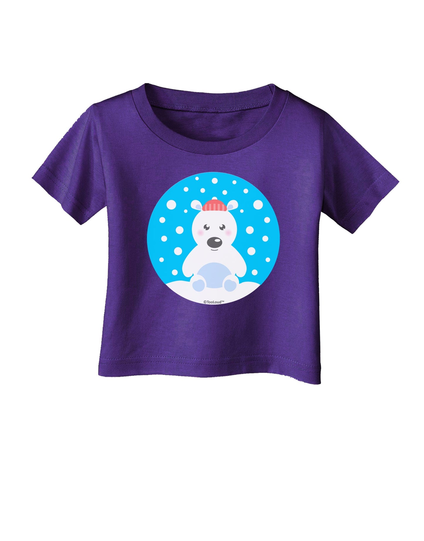 Cute Polar Bear - Christmas Infant T-Shirt Dark by TooLoud-Infant T-Shirt-TooLoud-Purple-06-Months-Davson Sales
