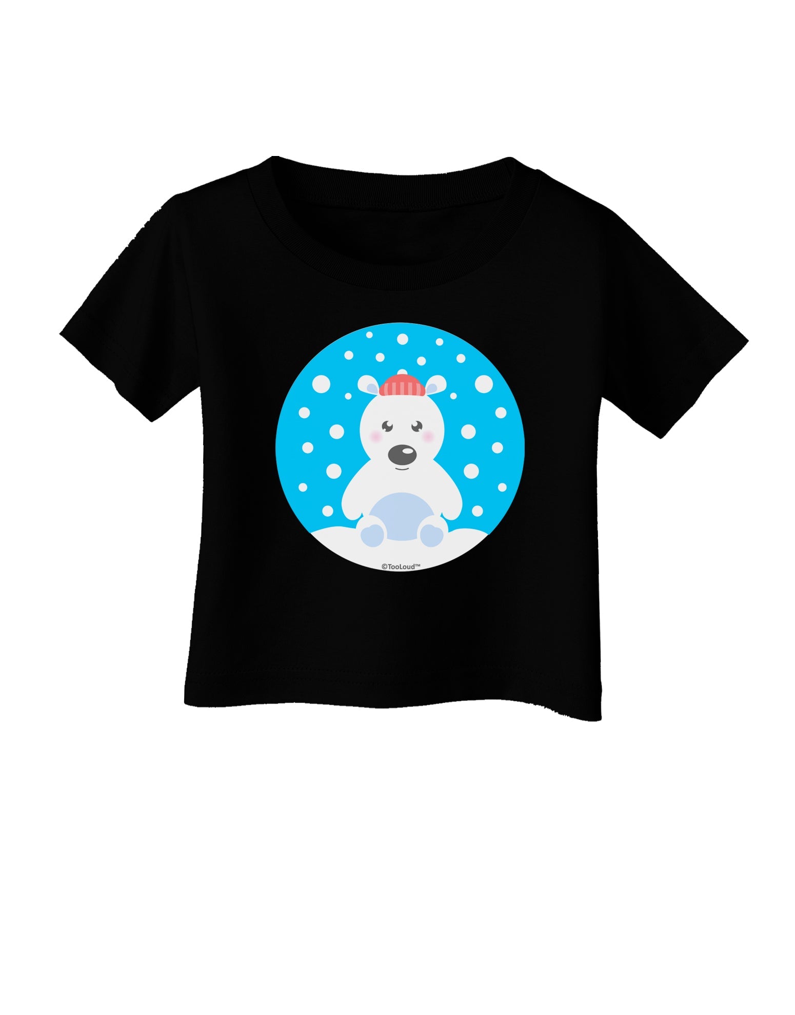 Cute Polar Bear - Christmas Infant T-Shirt Dark by TooLoud-Infant T-Shirt-TooLoud-Black-06-Months-Davson Sales