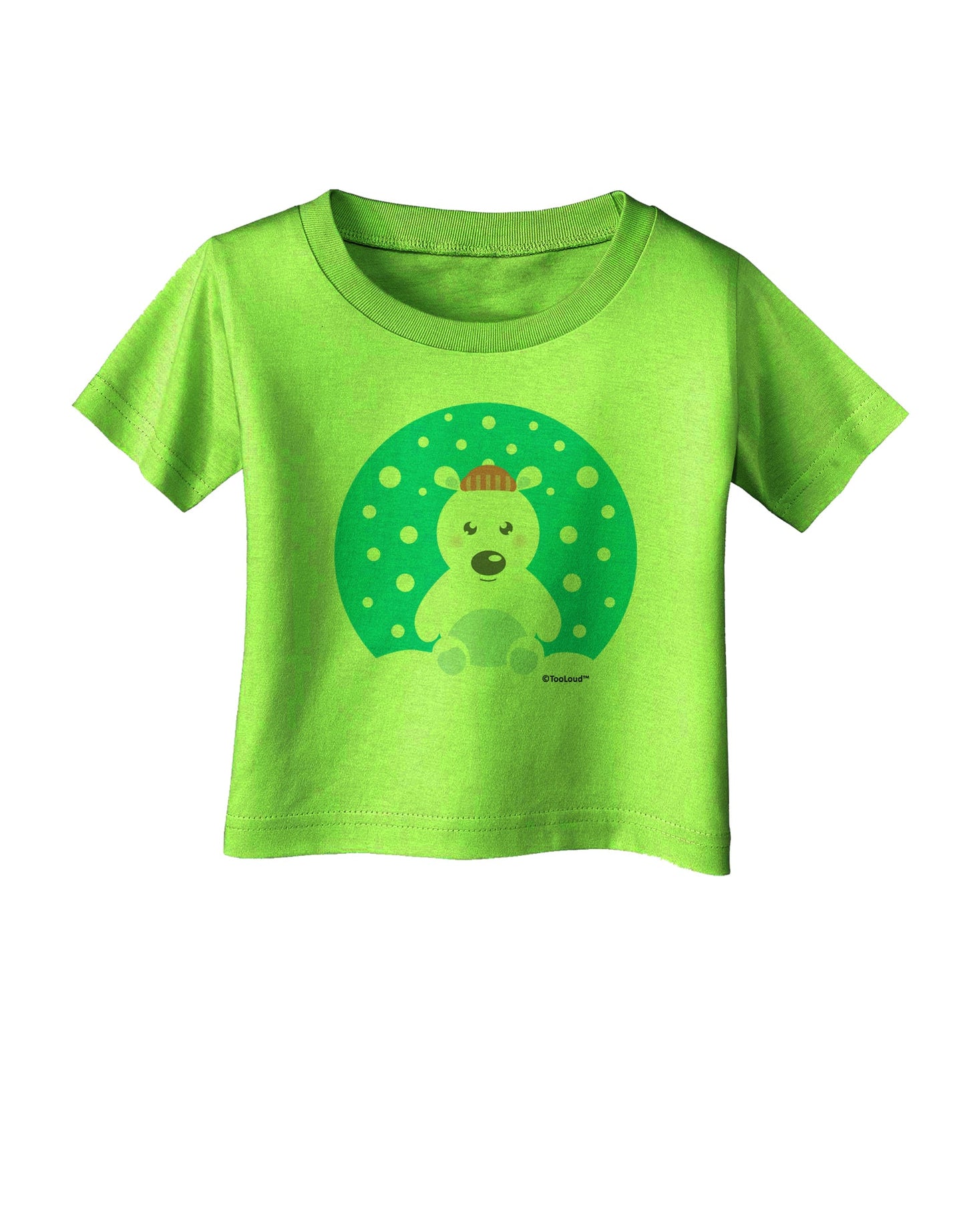 Cute Polar Bear - Christmas Infant T-Shirt by TooLoud-Infant T-Shirt-TooLoud-Lime-Green-06-Months-Davson Sales