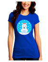 Cute Polar Bear - Christmas Juniors Crew Dark T-Shirt by TooLoud-T-Shirts Juniors Tops-TooLoud-Royal-Blue-Juniors Fitted Small-Davson Sales