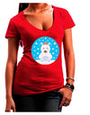 Cute Polar Bear - Christmas Juniors V-Neck Dark T-Shirt by TooLoud-Womens V-Neck T-Shirts-TooLoud-Red-Juniors Fitted Small-Davson Sales