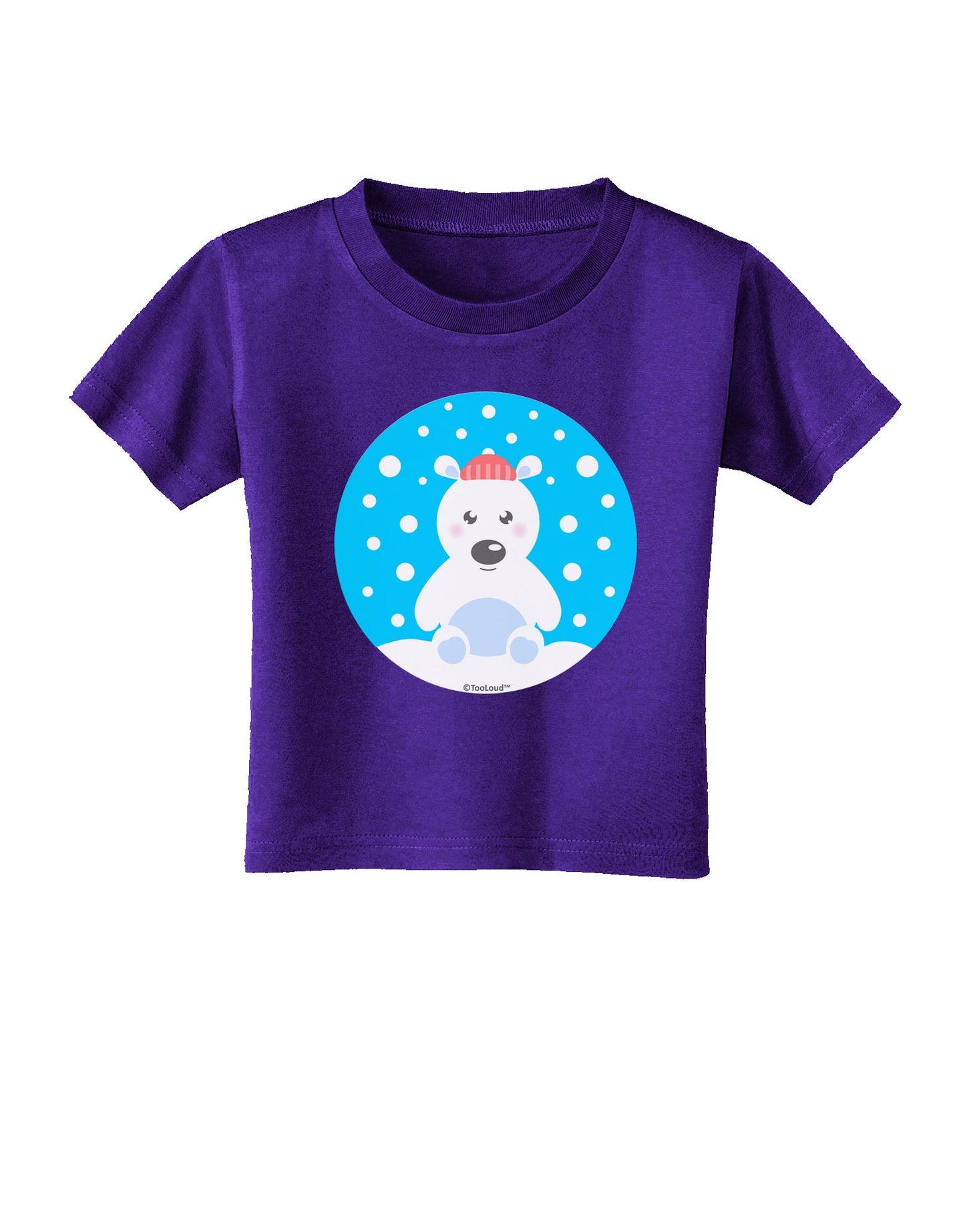 Cute Polar Bear - Christmas Toddler T-Shirt Dark by TooLoud-Toddler T-Shirt-TooLoud-Purple-2T-Davson Sales
