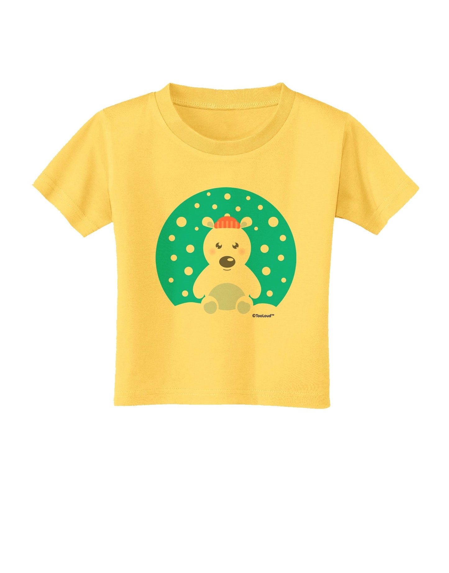 Cute Polar Bear - Christmas Toddler T-Shirt by TooLoud-Toddler T-Shirt-TooLoud-Yellow-2T-Davson Sales