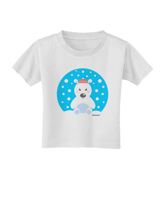 Cute Polar Bear - Christmas Toddler T-Shirt by TooLoud-Toddler T-Shirt-TooLoud-White-2T-Davson Sales