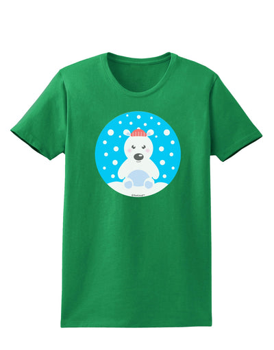 Cute Polar Bear - Christmas Womens Dark T-Shirt by TooLoud-Womens T-Shirt-TooLoud-Kelly-Green-X-Small-Davson Sales