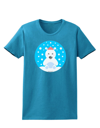 Cute Polar Bear - Christmas Womens Dark T-Shirt by TooLoud-Womens T-Shirt-TooLoud-Turquoise-X-Small-Davson Sales