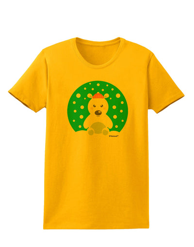 Cute Polar Bear - Christmas Womens T-Shirt by TooLoud-Womens T-Shirt-TooLoud-Gold-X-Small-Davson Sales
