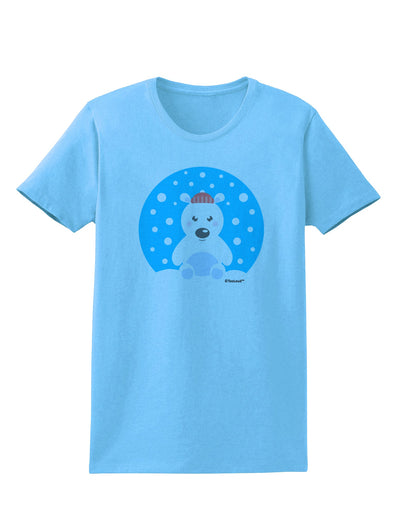Cute Polar Bear - Christmas Womens T-Shirt by TooLoud-Womens T-Shirt-TooLoud-Aquatic-Blue-X-Small-Davson Sales