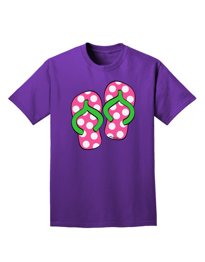 Cute Polka Dot Flip Flops - Pink and Green Adult Dark T-Shirt-Mens T-Shirt-TooLoud-Purple-Small-Davson Sales